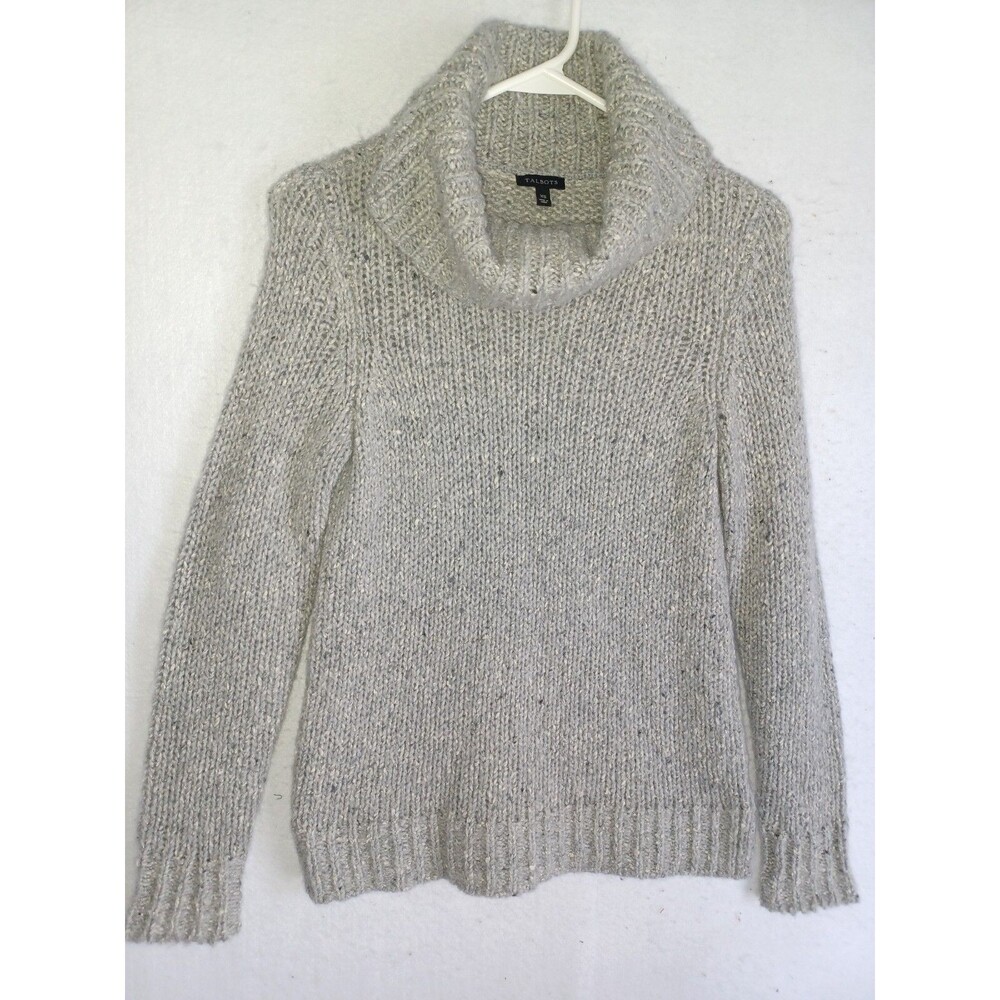 Talbots Women Gray Turtleneck Sweater XS Wool Silk Blend